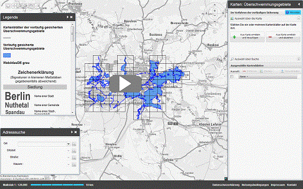 Vorschaubild Animation Kartenanwendung Überschwemmungsgebiete