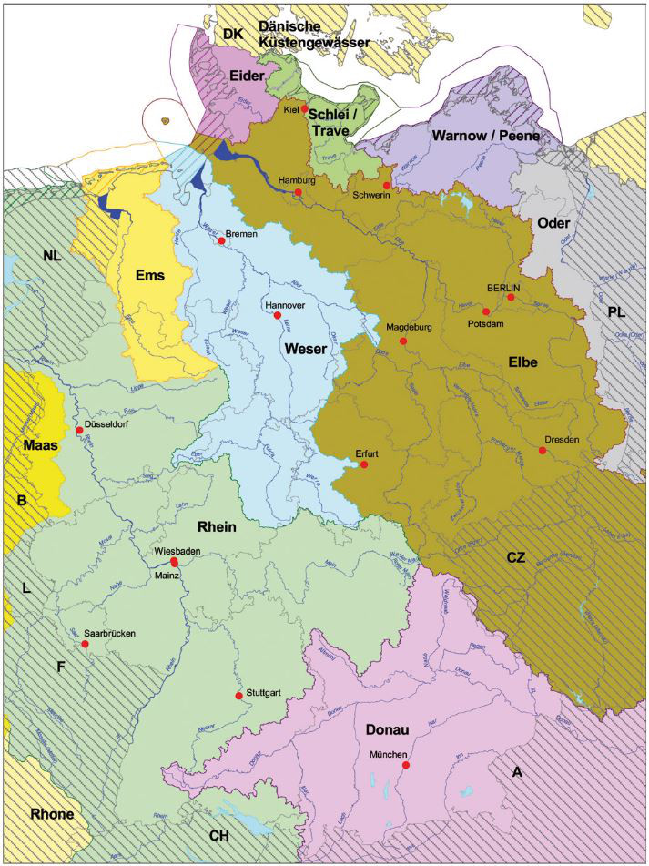 Karte Flussgebietseinheiten