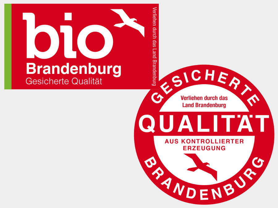 EU-zertifizierte Qualitätszeichen für brandenburgische Ernährungsprodukte: Bio-Zeichen Brandenburg und Qualitätszeichen Brandenburg
