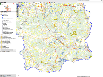 Ausschnitt aus der Kartenanwendung "Geoportal Forst Brandenburg" Darstellung der Wildnis- und Natürlichen Waldentwicklungsflächen