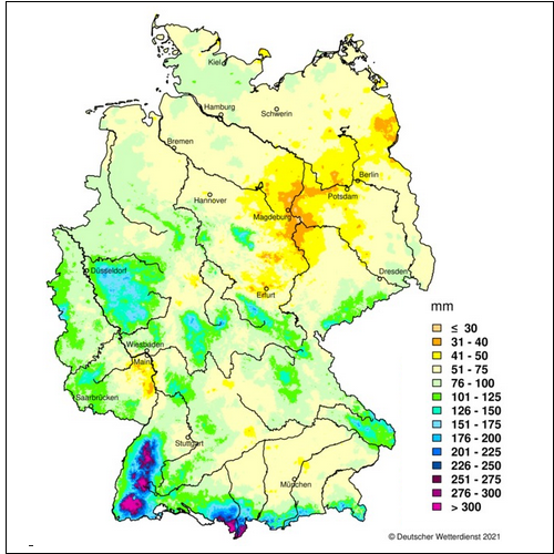 Grafik Klimakarten Niedrigwasser vom DWD