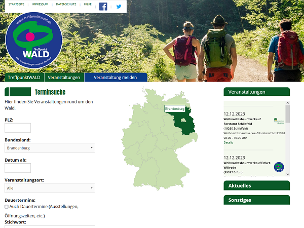 Vorschaubild der Website Treffpunkt Wald