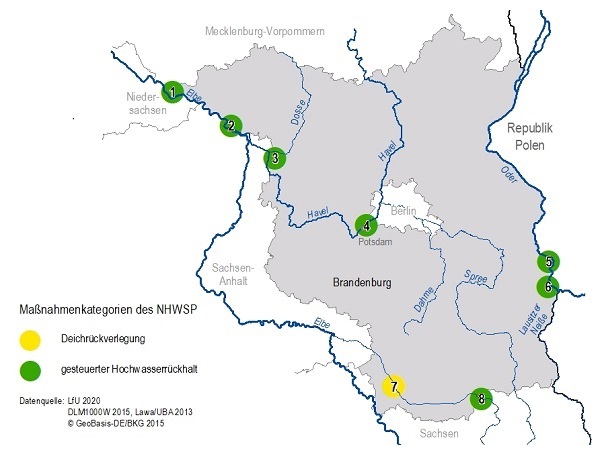 Karte Projekte des Nationalen Hochwasserschutzprogramms